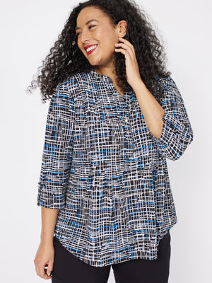 Roz & Ali Window Pane Plaid Popover - Plus - 5