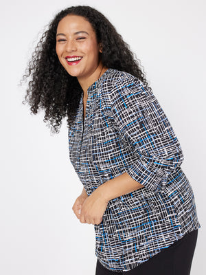 Roz & Ali Window Pane Plaid Popover - Plus - 6