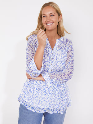 Roz & Ali Blue Mesh Dot Popover - Plus - 1