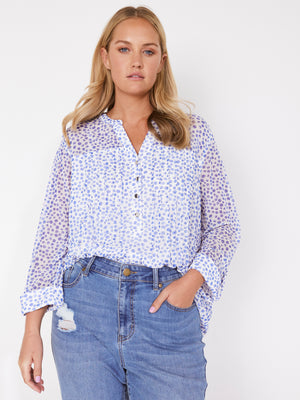 Roz & Ali Blue Mesh Dot Popover - Plus - 5