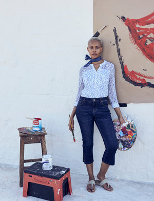 Roz & Ali Blue Mesh Dot Popover - 8