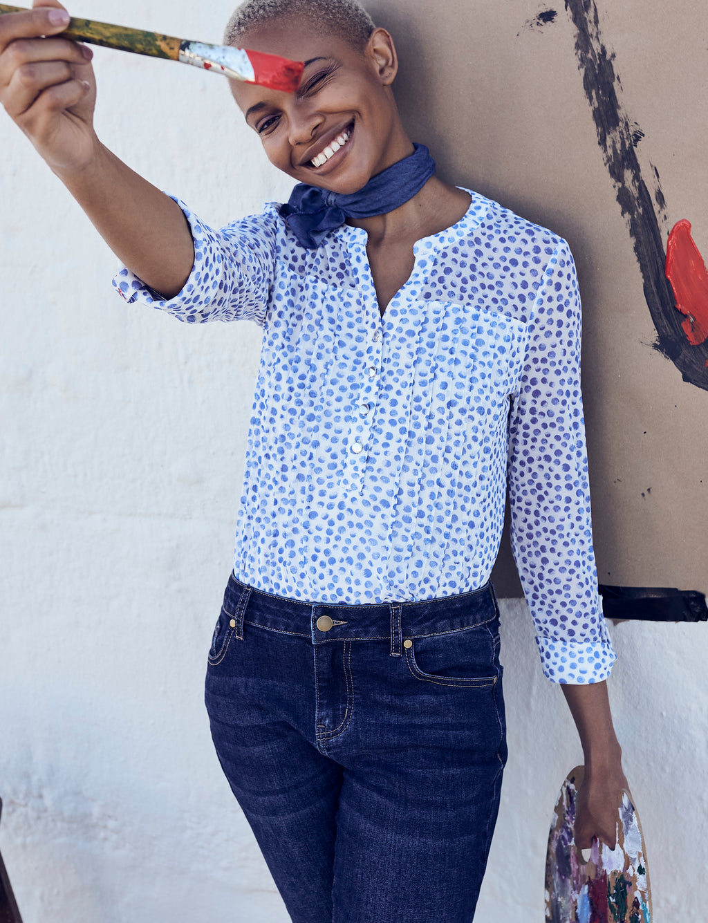 Roz & Ali Blue Mesh Dot Popover