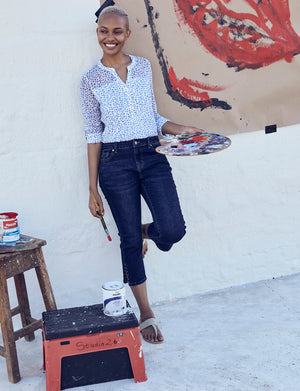 Roz & Ali Blue Mesh Dot Popover - 11