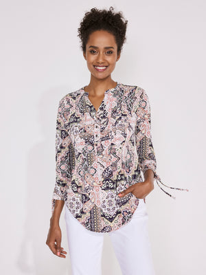 Roz & Ali Tie Sleeve Patchwork Popover - 6