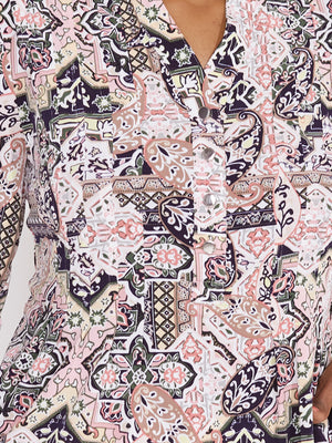 Roz & Ali Tie Sleeve Patchwork Popover - 3
