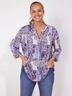 Roz & Ali Denim Friendly Patchwork Popover-Plus - 1