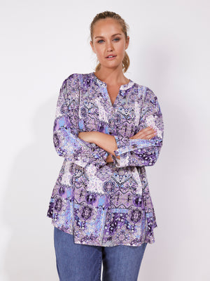 Roz & Ali Denim Friendly Patchwork Popover-Plus - 9