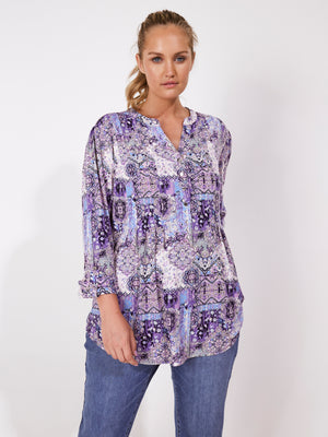 Roz & Ali Denim Friendly Patchwork Popover-Plus - 7