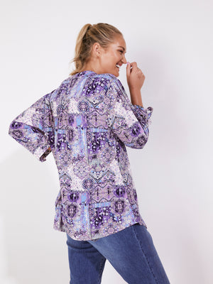 Roz & Ali Denim Friendly Patchwork Popover-Plus - 3