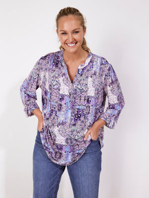 Roz & Ali Denim Friendly Patchwork Popover-Plus - 10