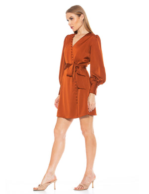 Arya Wrap Dress With Bubble Sleeves - 43