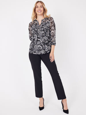 Roz & Ali Paisley Foil Mesh Popover - 6