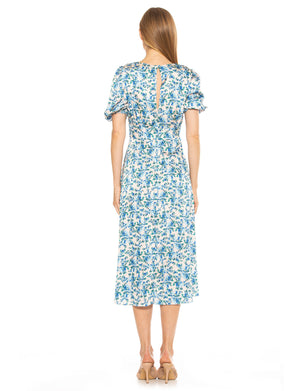 Nola V Neck Puff Sleeve Fit And Flare - 2