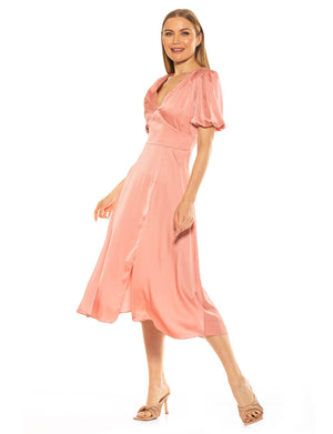 Nola V Neck Puff Sleeve Fit And Flare - 10