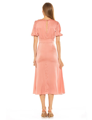 Nola V Neck Puff Sleeve Fit And Flare - 8