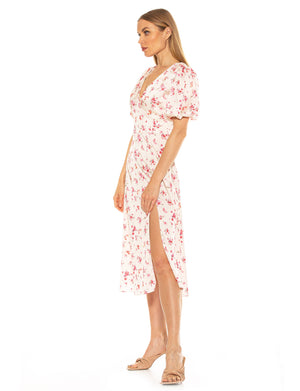 Nola V Neck Puff Sleeve Fit And Flare - 20