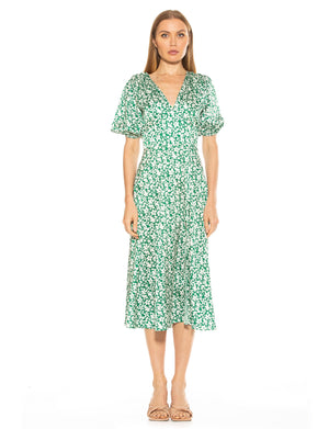 Nola V Neck Puff Sleeve Fit And Flare - 11