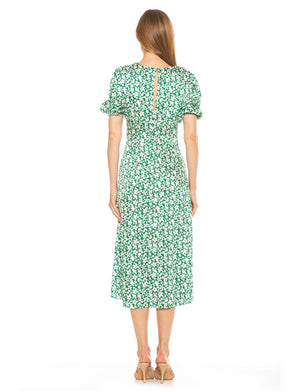 Nola V Neck Puff Sleeve Fit And Flare - 12