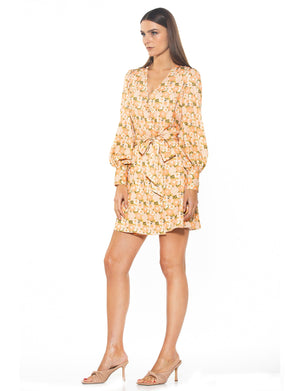Arya Wrap Dress With Bubble Sleeves - 4
