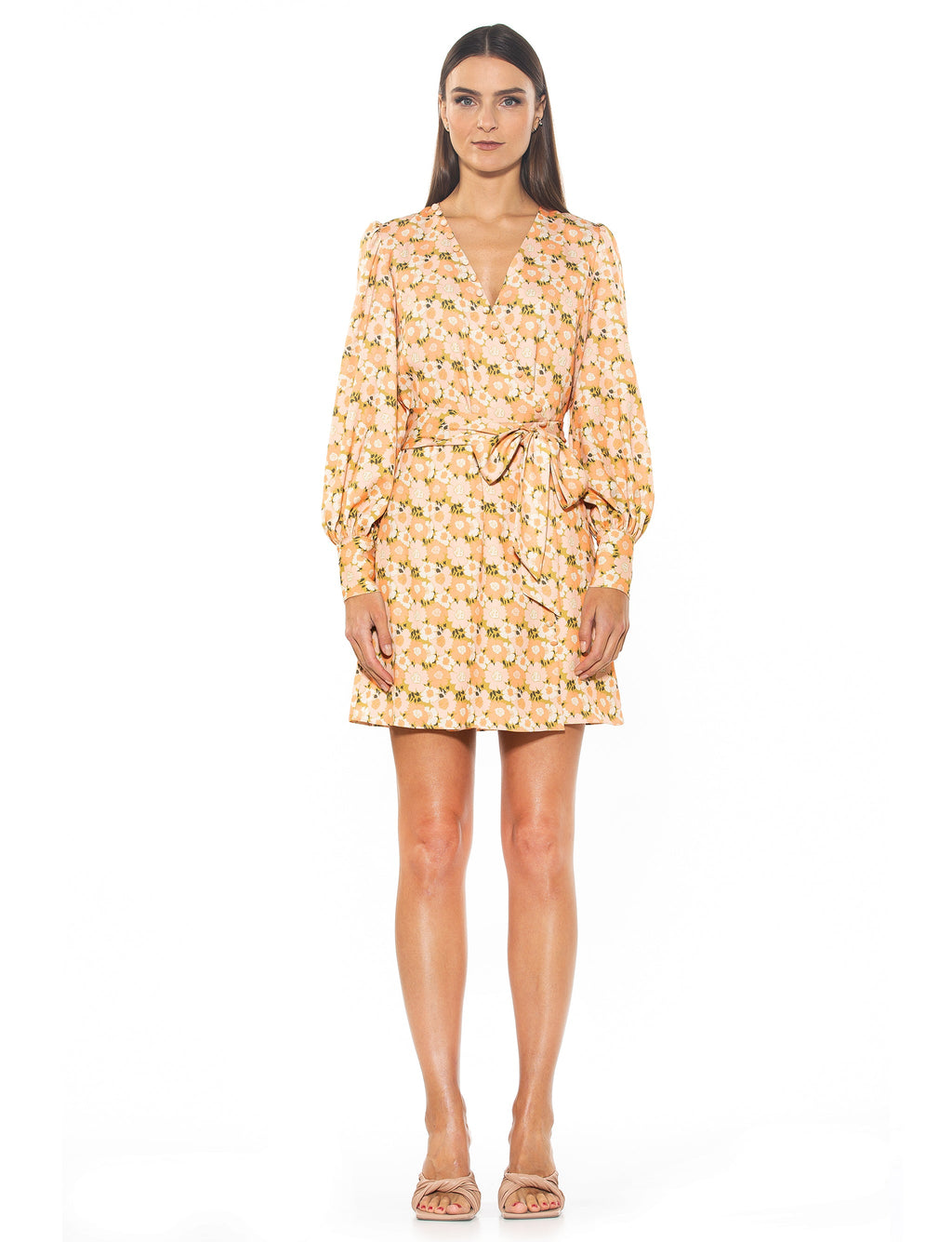 Arya Wrap Dress With Bubble Sleeves