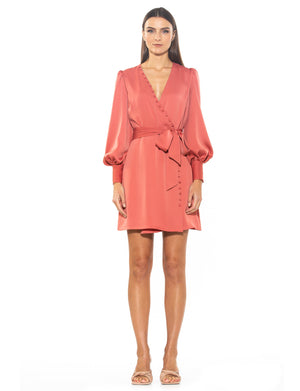 Arya Wrap Dress With Bubble Sleeves - 8