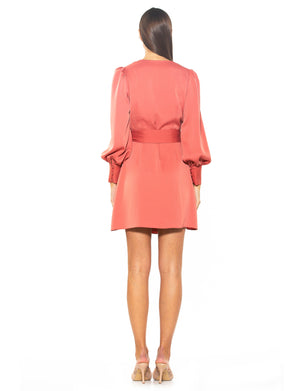 Arya Wrap Dress With Bubble Sleeves - 13