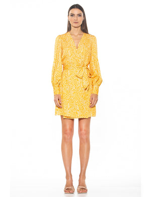 Arya Wrap Dress With Bubble Sleeves - 14