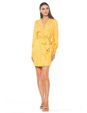 Arya Wrap Dress With Bubble Sleeves - 16