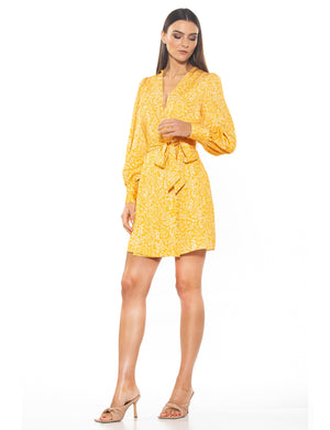 Arya Wrap Dress With Bubble Sleeves - 18