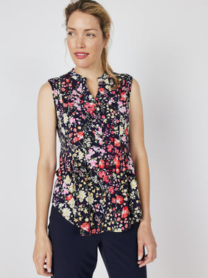 Roz & Ali Sleeveless Botanical Floral Popover - 7
