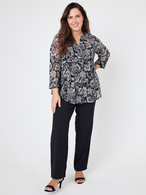 Roz & Ali Paisley Foil Mesh Popover - Plus - 7