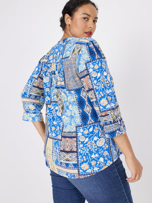 Roz & Ali Denim Friendly Patchwork Popover - Plus - 2