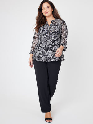 Roz & Ali Paisley Foil Mesh Popover - Plus - 8