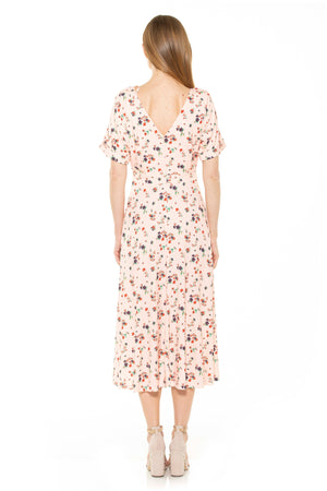Lana Draped Boatneck Neckline Bodice Midi Dress With Slit - 21