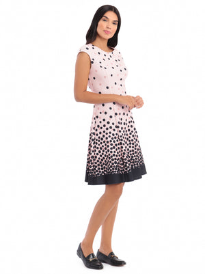 Martha Cap Sleeve Dot Fit & Flare Midi Dress - 11