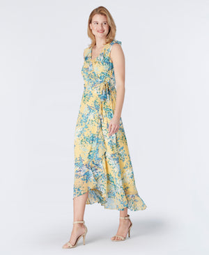 Ruby Side Wrap Ruffle Floral Maxi Dress - 4