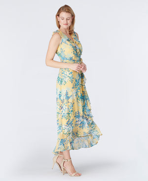 Ruby Side Wrap Ruffle Floral Maxi Dress - 3