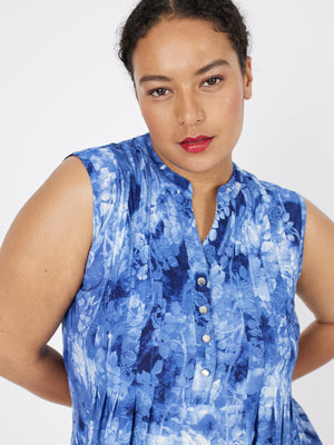 Roz & Ali Floral Tie Dye Jacquard Sleeveless Popover - Plus - 3