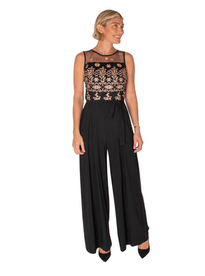 Embroidery Sleeveless Jumpsuit - 1